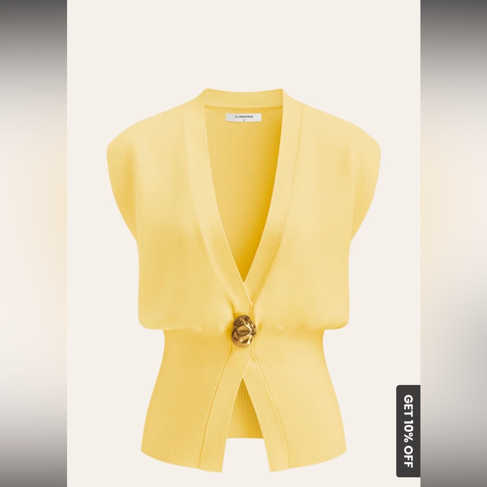 Commense Yellow Sleeveless Top